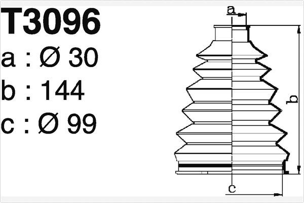 Depa SOT3096 Bellow, drive shaft SOT3096