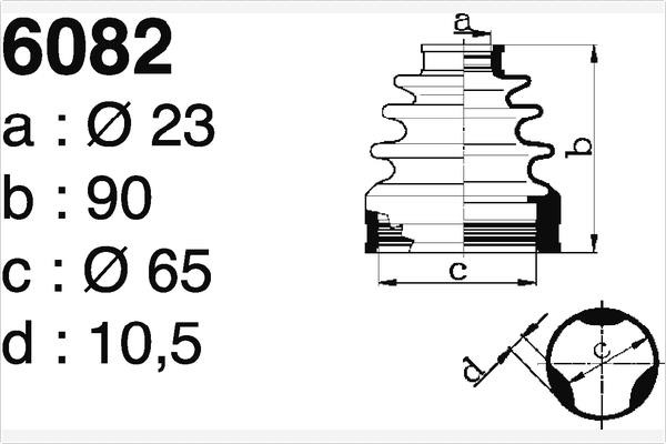 Depa SO6082 Bellow, drive shaft SO6082