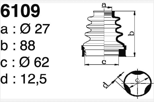 Depa SO6109 Bellow, drive shaft SO6109