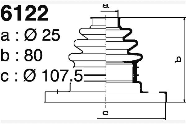 Depa SO6122 Bellow, drive shaft SO6122