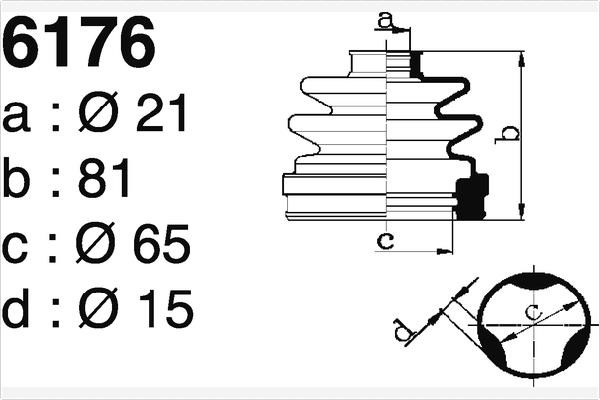 Depa SO6176 Bellow, drive shaft SO6176