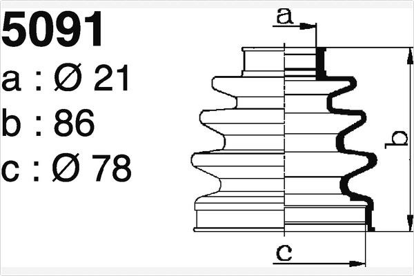 Depa SO5091 Bellow, drive shaft SO5091