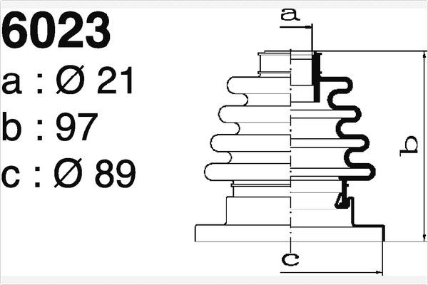 Depa SO6023 Bellow, drive shaft SO6023