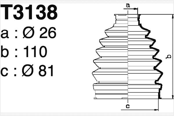 Depa SOT3138 Bellow, drive shaft SOT3138