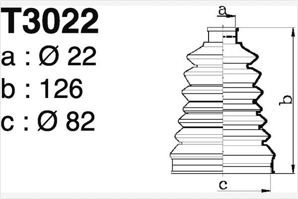 Depa SOT3022 Bellow, drive shaft SOT3022