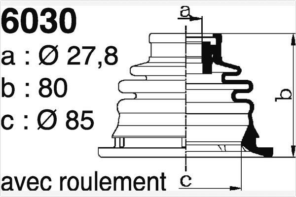 Depa SO6030 Bellow, drive shaft SO6030