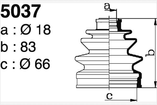 Depa SO5037 Bellow, drive shaft SO5037