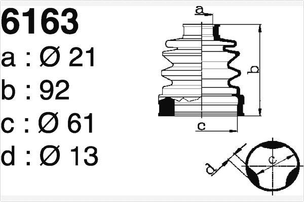 Depa SO6163 Bellow, drive shaft SO6163