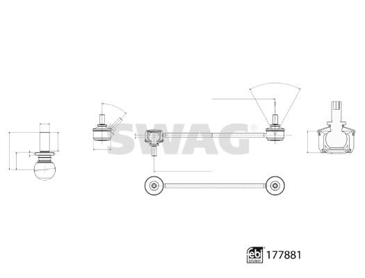 SWAG 33 10 4348 Rod/Strut, stabiliser 33104348