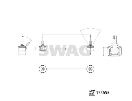 SWAG 33 10 3003 Rod/Strut, stabiliser 33103003
