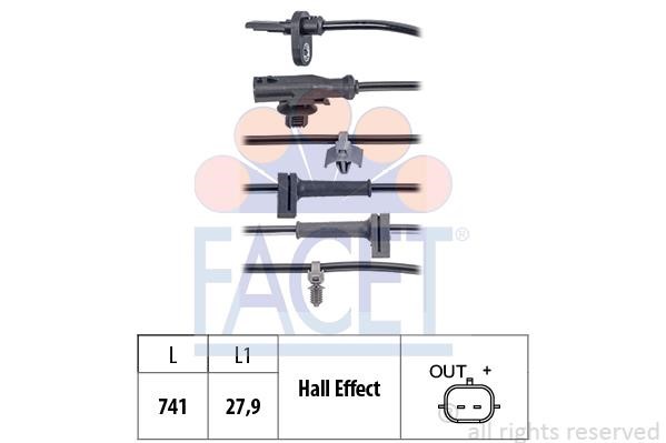 Facet 21.0124 Sensor, wheel speed 210124