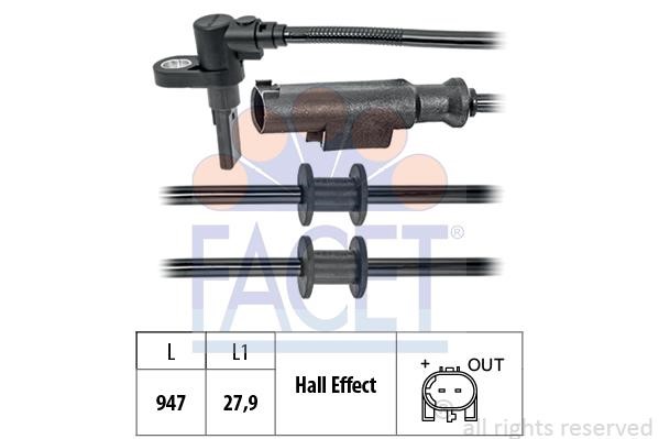 Facet 21.0203 Sensor, wheel speed 210203