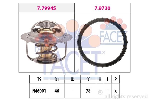 Facet 7.7994 Thermostat, coolant 77994