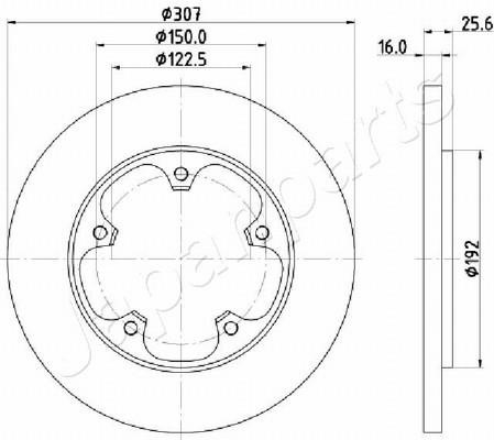 Japanparts DP-0313 Rear brake disc, non-ventilated DP0313
