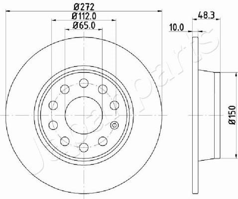 Japanparts DP-0901 Rear brake disc, non-ventilated DP0901