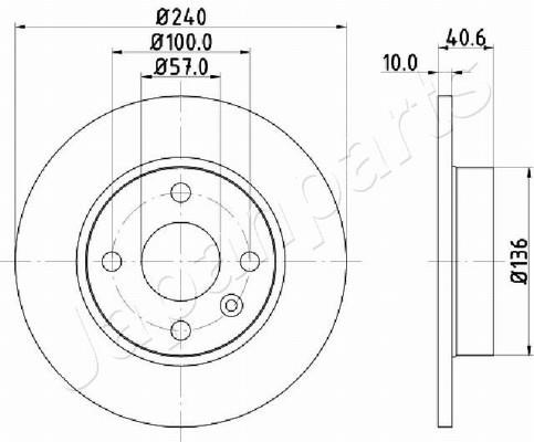 Japanparts DP-0405 Rear brake disc, non-ventilated DP0405