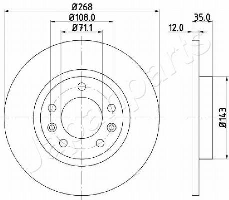 Japanparts DP-0408 Rear brake disc, non-ventilated DP0408