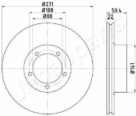 Japanparts DP-0401 Rear brake disc, non-ventilated DP0401