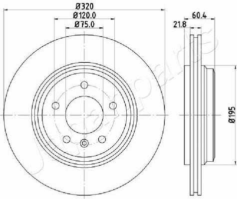 Japanparts DP-0110 Rear ventilated brake disc DP0110