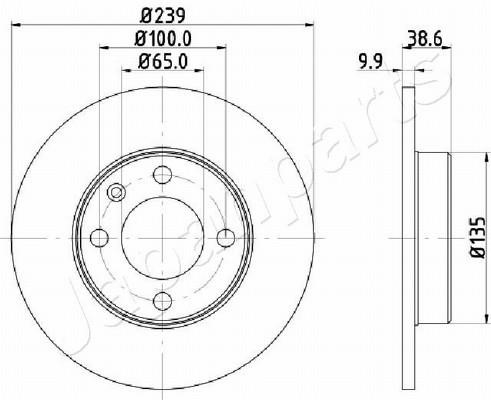 Japanparts DI-0937 Unventilated front brake disc DI0937