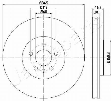 Japanparts DI-0912 Front brake disc ventilated DI0912