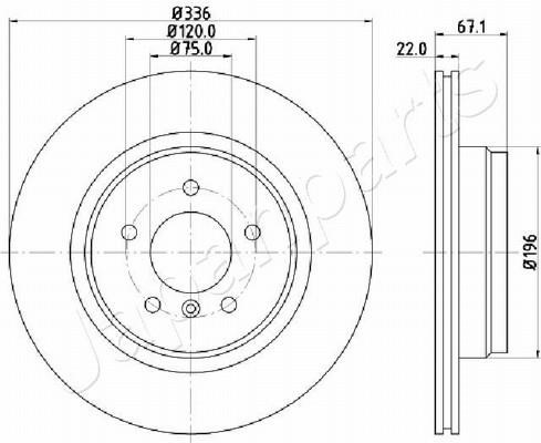 Japanparts DP-0112 Rear ventilated brake disc DP0112