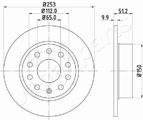 Japanparts DP-0902 Rear brake disc, non-ventilated DP0902