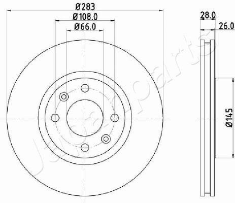 Japanparts DI-0627 Front brake disc ventilated DI0627