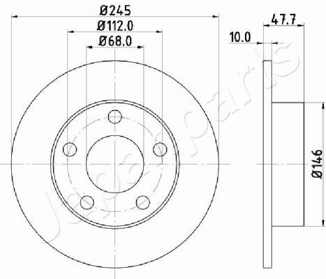 Japanparts DP-0905 Rear brake disc, non-ventilated DP0905