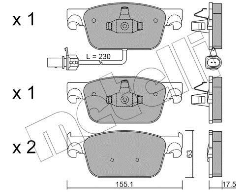 Metelli 22-1125-0 Brake Pad Set, disc brake 2211250