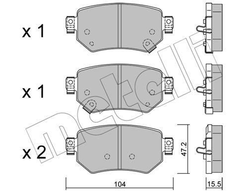 Metelli 22-1159-0 Brake Pad Set, disc brake 2211590