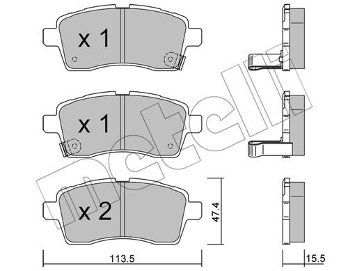 Metelli 22-1162-0 Brake Pad Set, disc brake 2211620