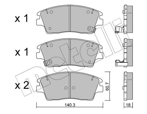 Metelli 22-1164-0 Brake Pad Set, disc brake 2211640