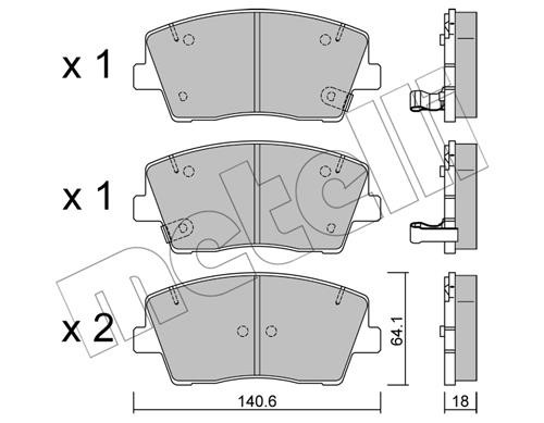 Metelli 22-1168-0 Brake Pad Set, disc brake 2211680