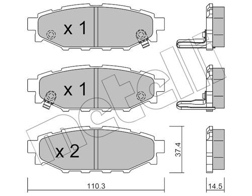 Metelli 22-0764-1 Brake pad set 2207641 2207641 Metelli Brake pad set