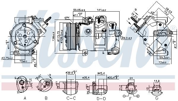 Nissens 890772 Compressor, air conditioning 890772 890772 Nissens Compressor, air conditioning