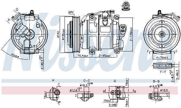 Car air conditioning Honda Crosstour: 890904 Nissens Compressor, air conditioning