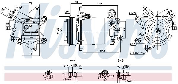 Car heating parts Nissan Maxima / Maxima QX: 890913 Nissens Compressor, air conditioning