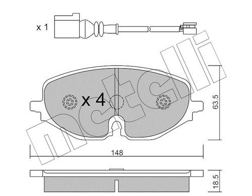 Metelli 22-1280-0 Brake Pad Set, disc brake 2212800
