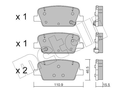Metelli 22-1283-0 Brake Pad Set, disc brake 2212830