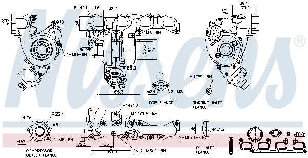 Nissens 93429 Turbocharger 93429 93429 Nissens Turbocharger