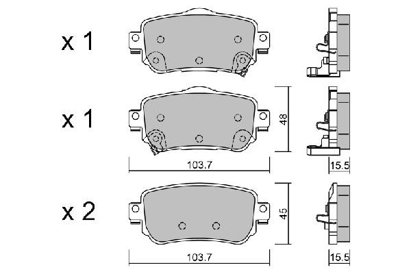 Aisin BPNI-2009 Brake pad set BPNI2009 BPNI2009 Aisin Brake pad set
