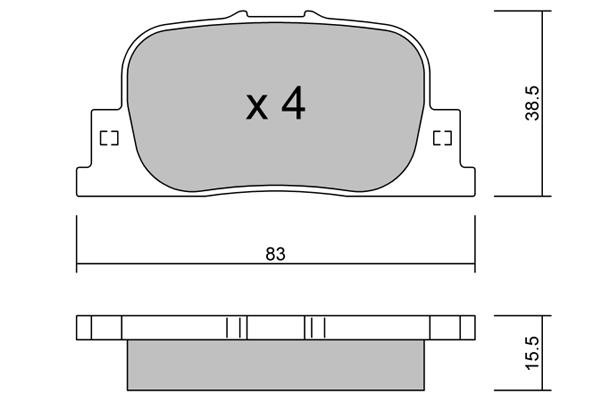 BPTO2014 Aisin Brake pad set