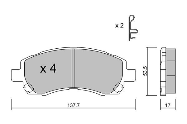 Aisin BPSB-1001 Brake Pad Set, disc brake BPSB1001