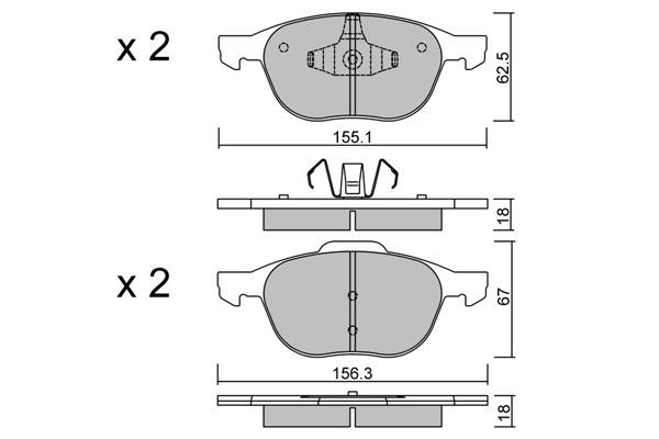 Aisin BPMZ-1007 Brake Pad Set, disc brake BPMZ1007