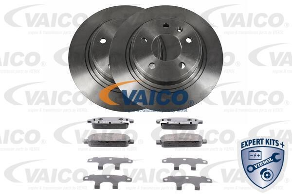 Vaico V40-1750 Brake discs with pads rear non-ventilated, set V401750