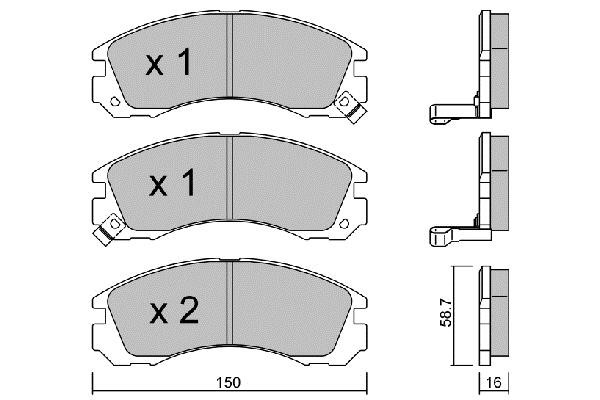 Aisin BPMI-1902 Brake Pad Set, disc brake BPMI1902
