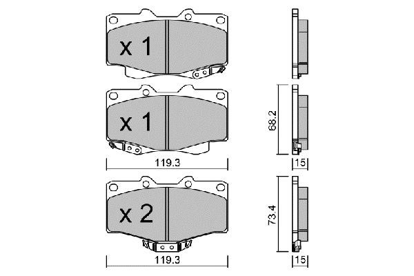 Aisin BPTO-1919 Brake Pad Set, disc brake BPTO1919