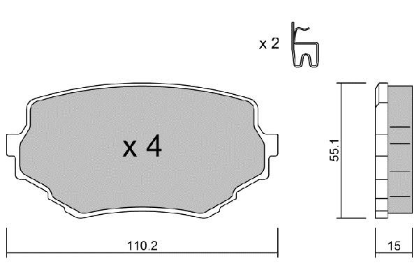 Aisin BPSZ-1902 Brake Pad Set, disc brake BPSZ1902