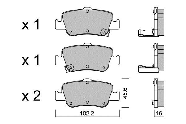 BPTO2008 Aisin Brake pad set